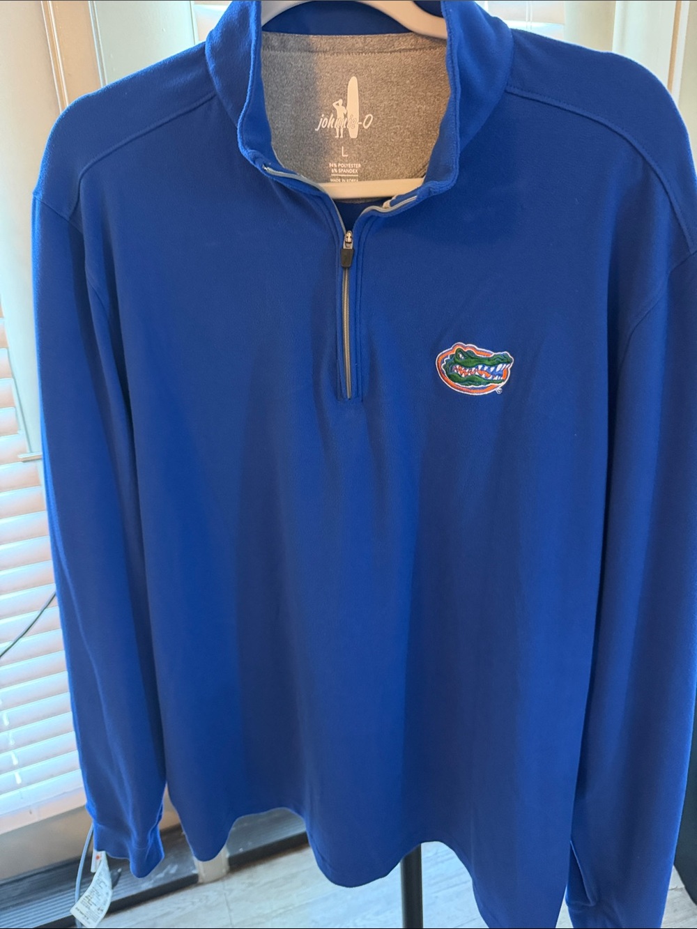 johnnie-O Royal Blue Quarter-Zip Pullover with Gators Patch